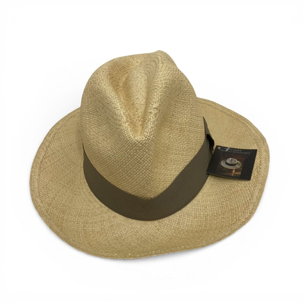 Authentic Ecuador Panama Hat Montecristi Toquilla Straw Fedora 58 NWT Handwoven
